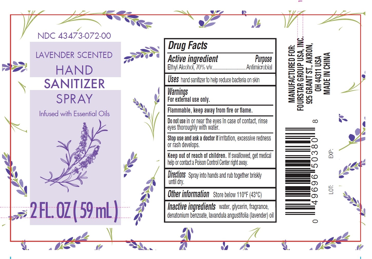 Pill image for b-pure lavender scented hand sanitizer spray