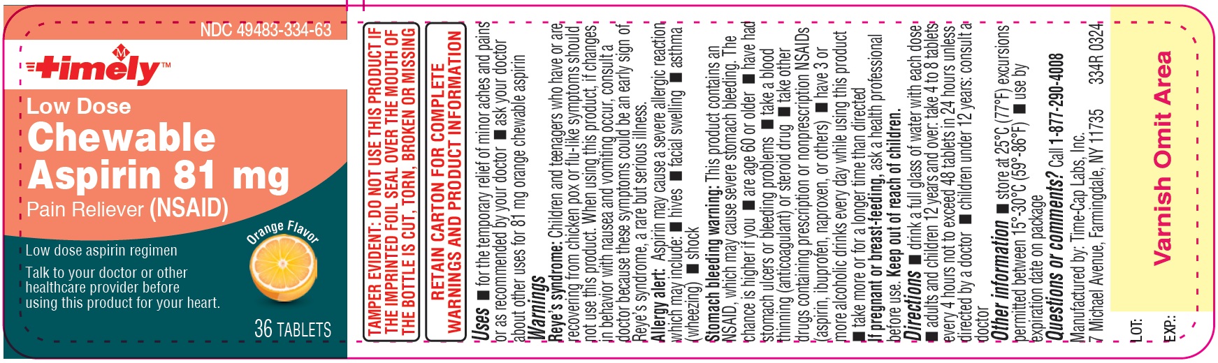 Pill image for Aspirin 81 Mg Low Dose Chewable Tablets Orange Flavor
