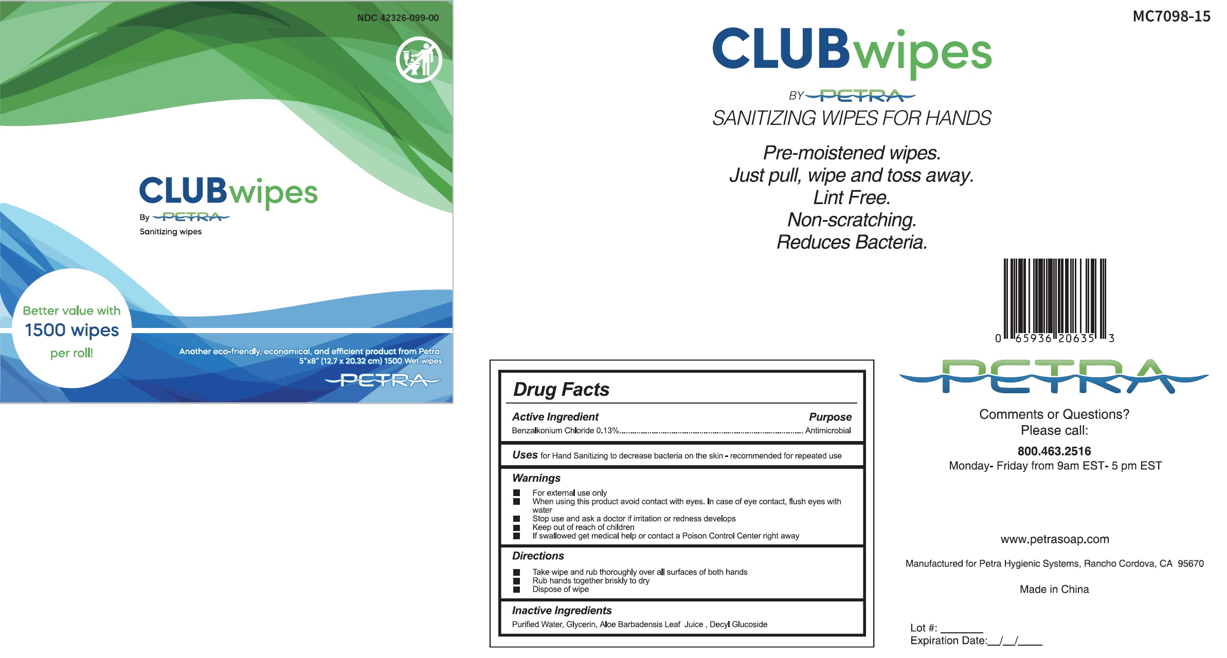 Pill image for Club Wipes Sanitizing Wipes For Hands