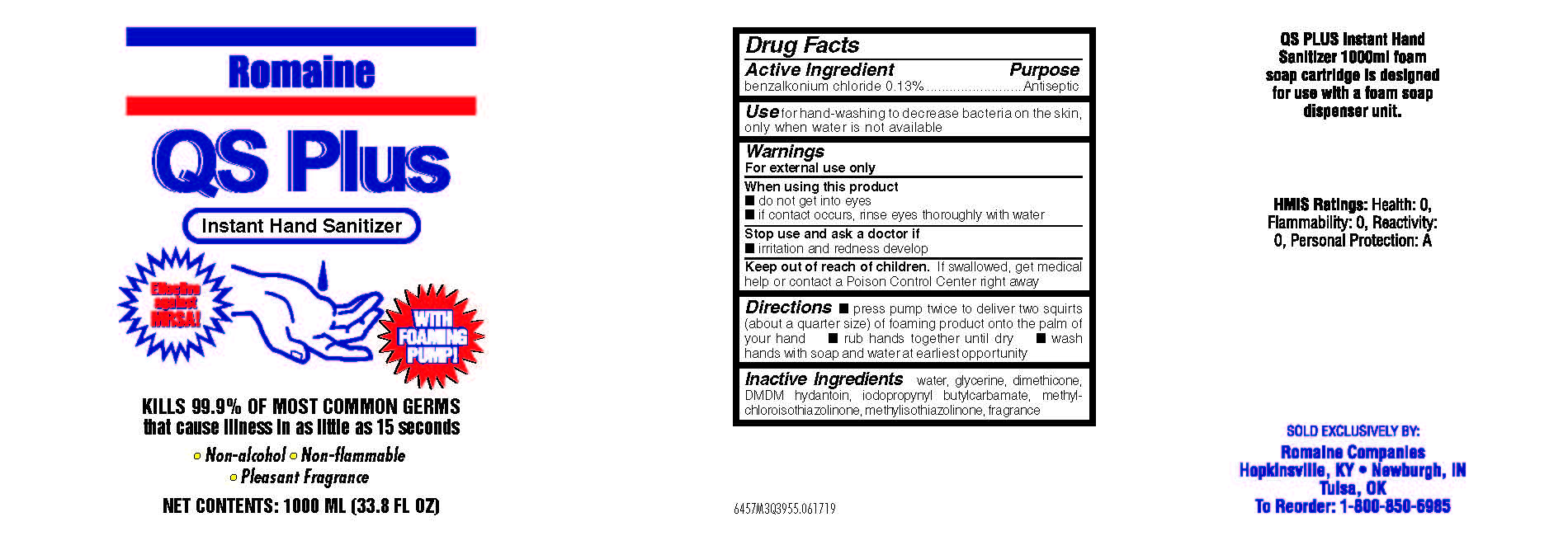 Pill image for Qs Plus Instant Hand Sanitizer Drug Facts And Label