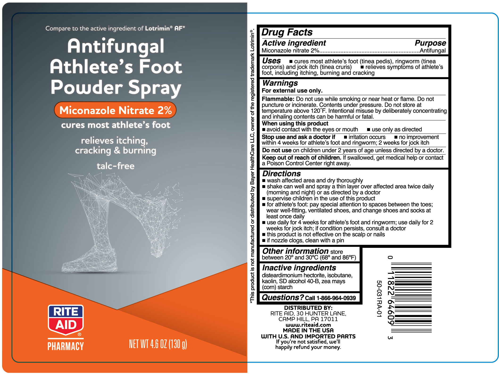Pill image for Rite Aid Antifungal Athlete's Foot Powder Spray Talc Free