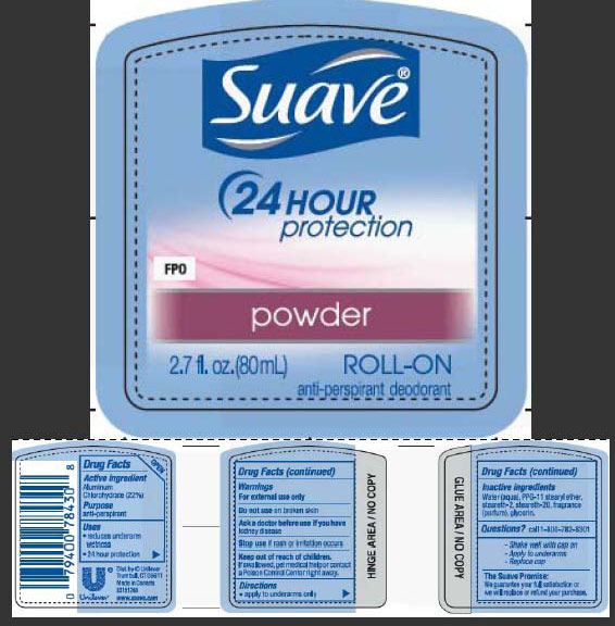 Pill image for Suave Powder 24 Hour Protection Roll-on Antiperspirant Deodorant