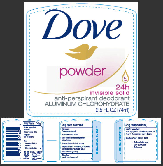 Pill image for Dove Powder 24h Invisible Solid Antiperspirant Deodorant
