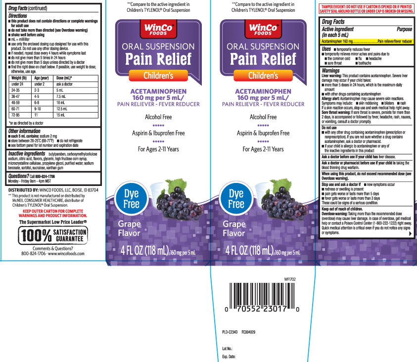 Pill image for Childrens Pain Relief Oral Suspension Dye-free Grape