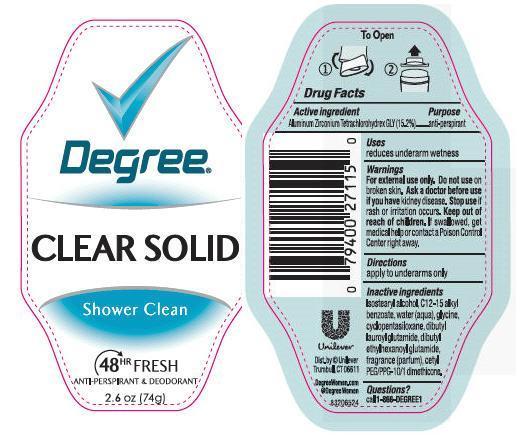 Pill image for Degree Clear Solid Shower Clean Antiperspirant Deodorant