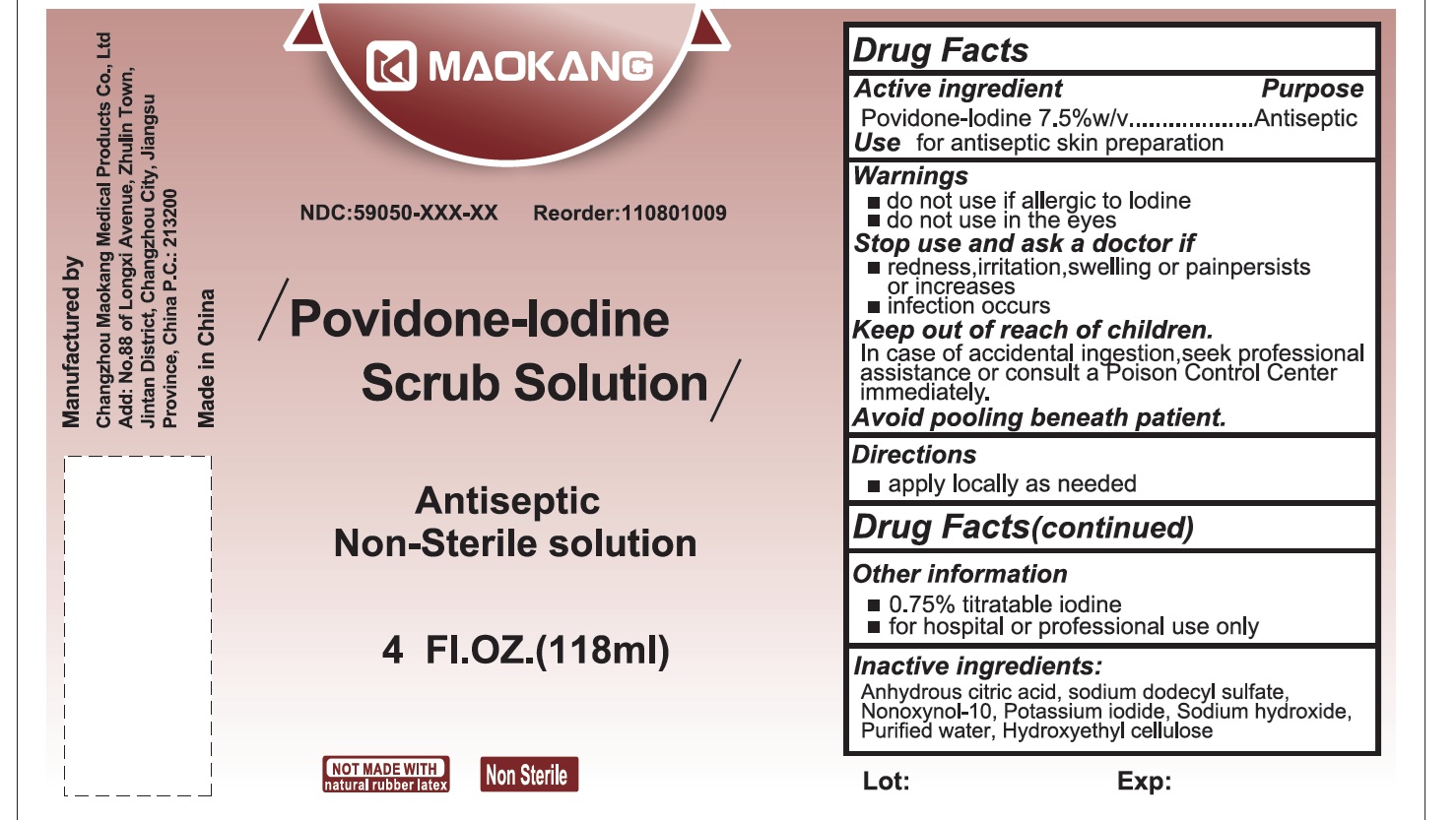 Pill image for Maokang Povidone-iodine Scrub Solution