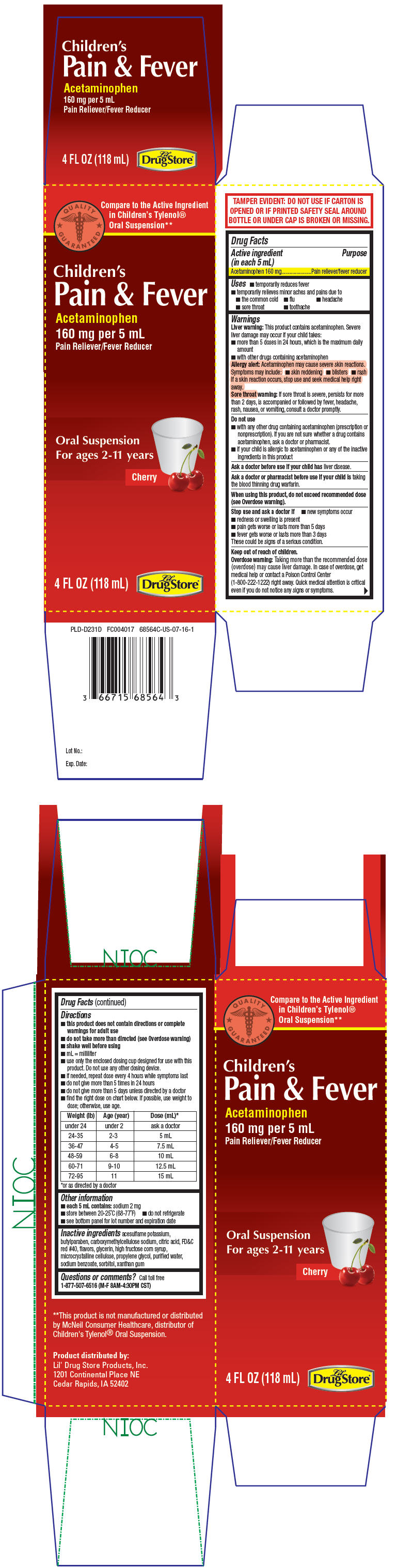 Pill image for Children's Pain & Fever, Lil' Drug Store ®