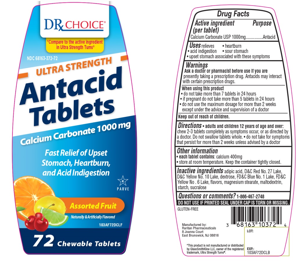 Pill image for Drx Choice Antacid Tablets 1000 Calcium Carbonate 1000 Mg Ultra Strength Assorted Fruits Flavor 160 Chewable Tablets