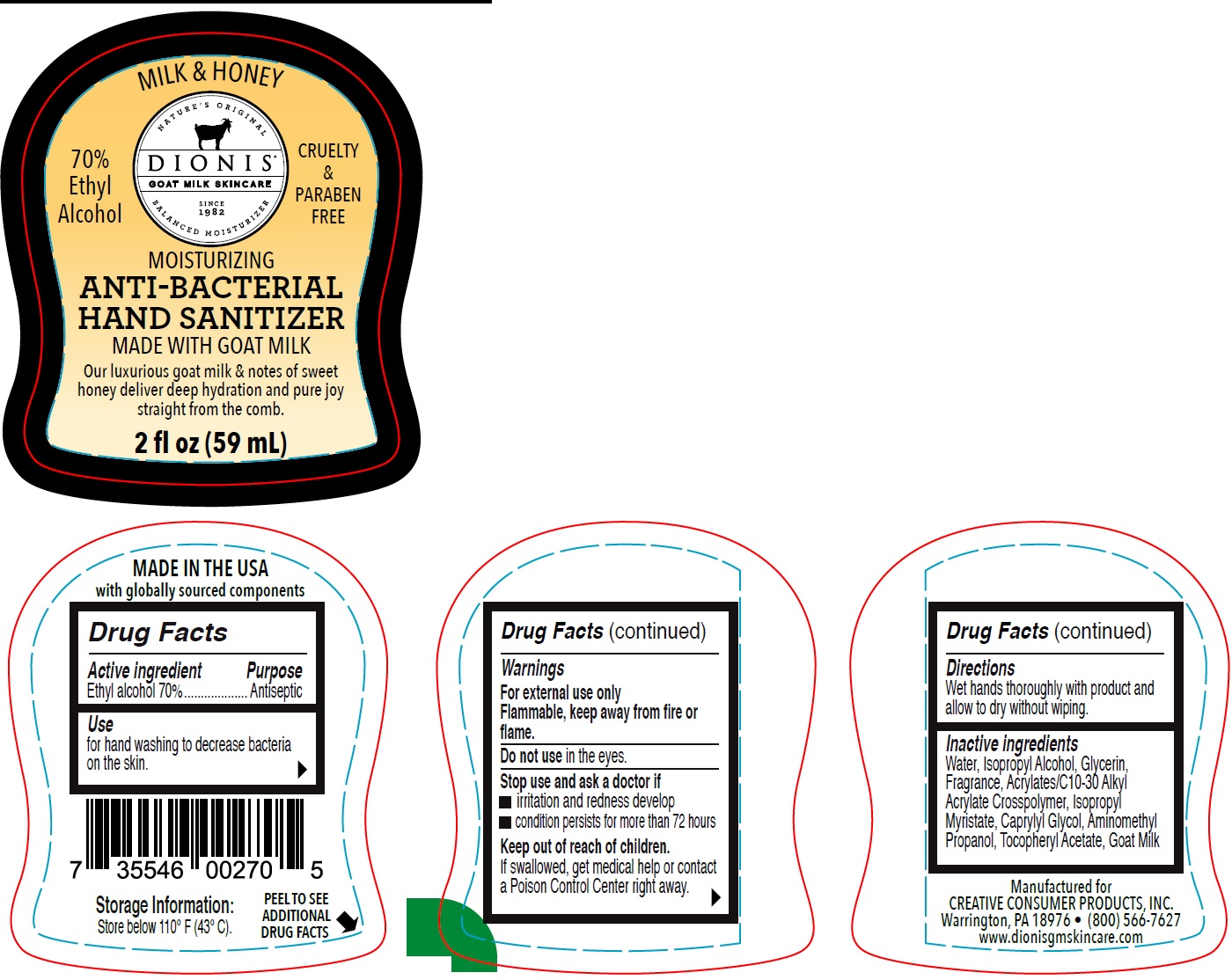 Pill image for Anti-bacterial Hand Sanitizer With Goat Milk Milk & Honey