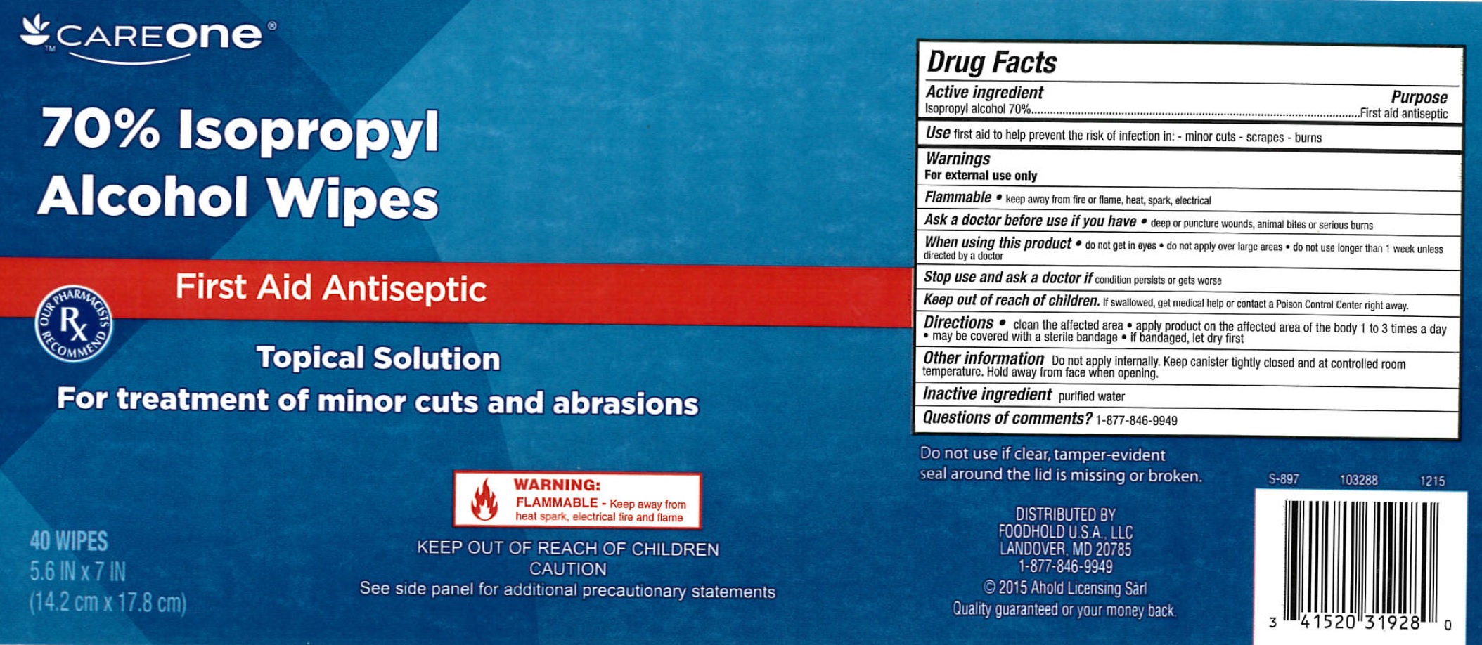 Pill image for Care One 70% Isopropyl Alcohol Wipes