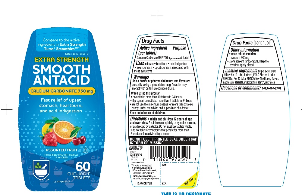 Pill image for Rite Aid Extra Strength Smooth Antacid Assorted Fruit 60 Chewable Tablets