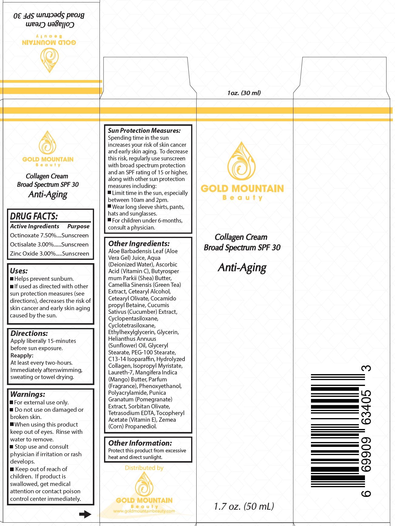 Pill image for Gold Mountain Beauty Collagen Cream Broad Spectrum Spf-30