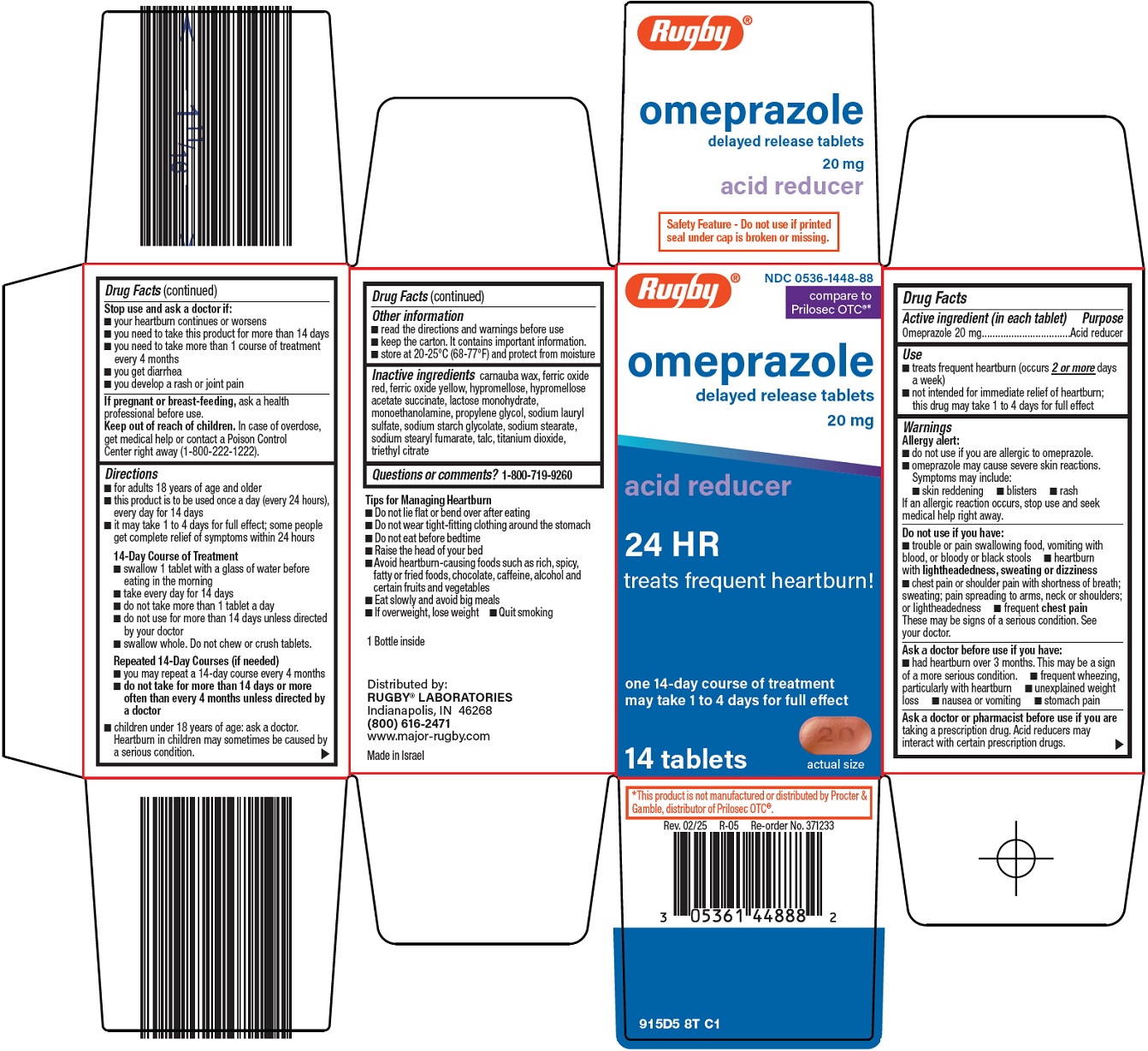 Pill image for Rugby Laboratories Omeprazole Drug Facts