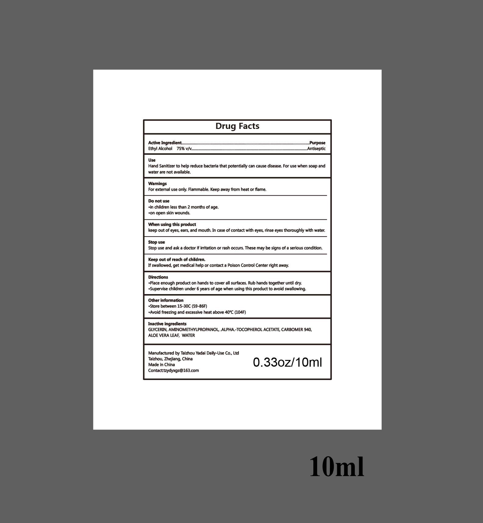 Pill image for Taizhou Yadai Daily-use Co., Ltd