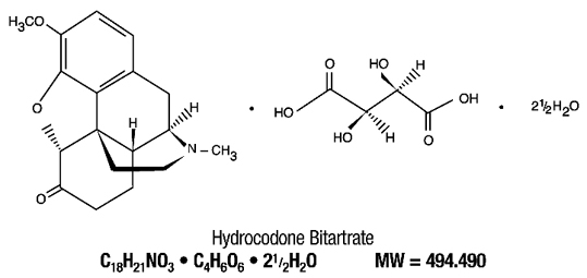 Pill image for hydrocodone bitartrate and acetaminophen tablets usp  cii