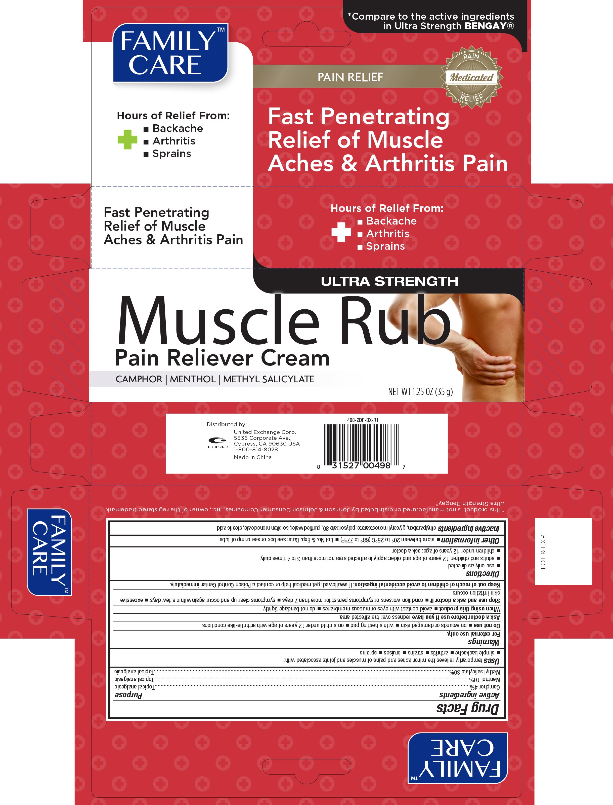 Pill image for Family Care Pain Relieving Muscle Rub Cream 1.25 Oz 498 Dingtai