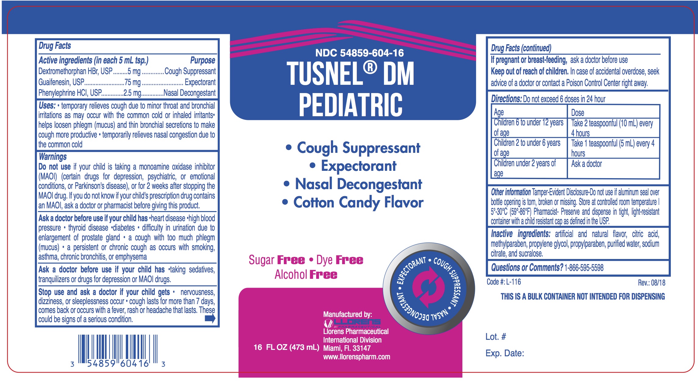 Pill image for Llorens-tusnel Dm Ped 604