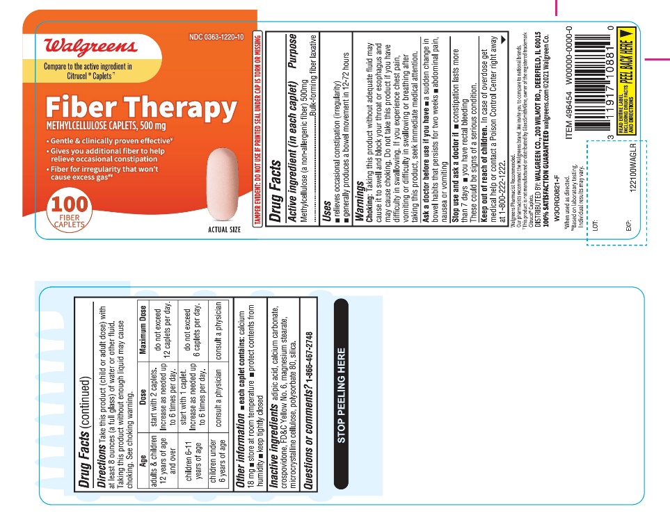 Pill image for Walgreen Fiber Therapy Methylcellulose 500 Mg 100 Caplets