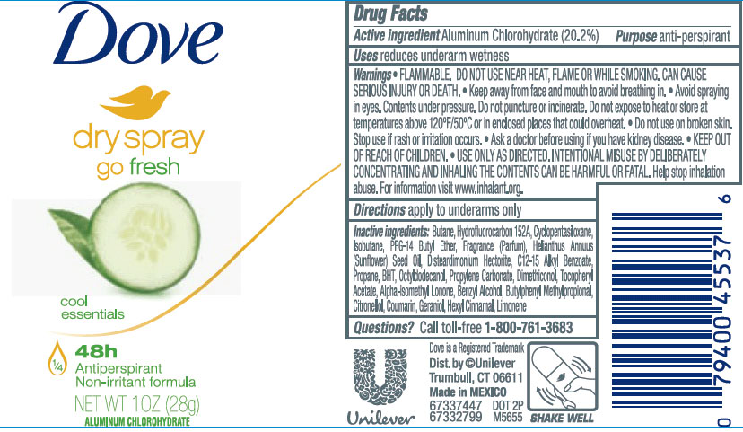 Pill image for Dove Cool Essentials Dry Spray 48h Antiperspirant