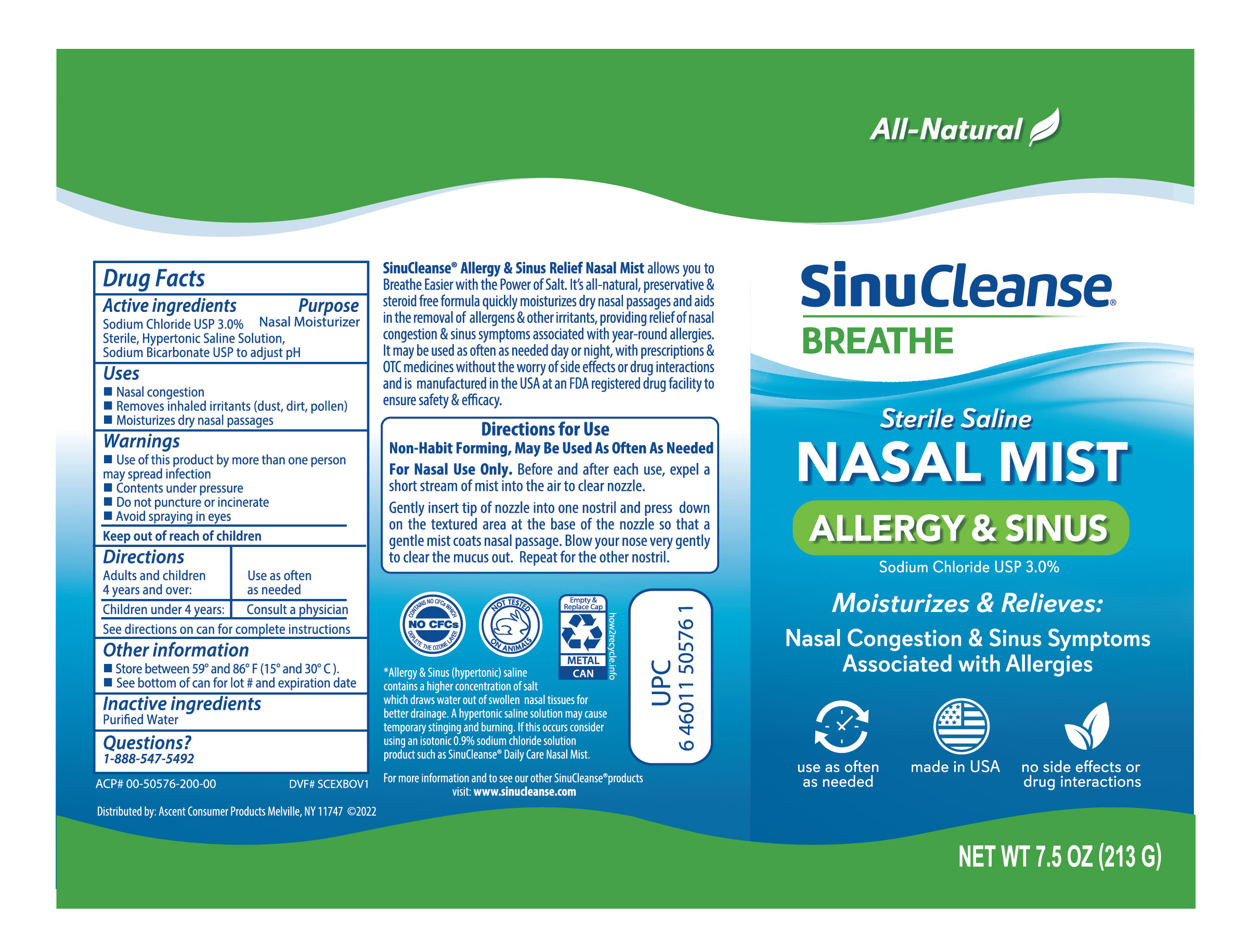 Pill image for Sinucleanse Sterile Nasal Saline Mist