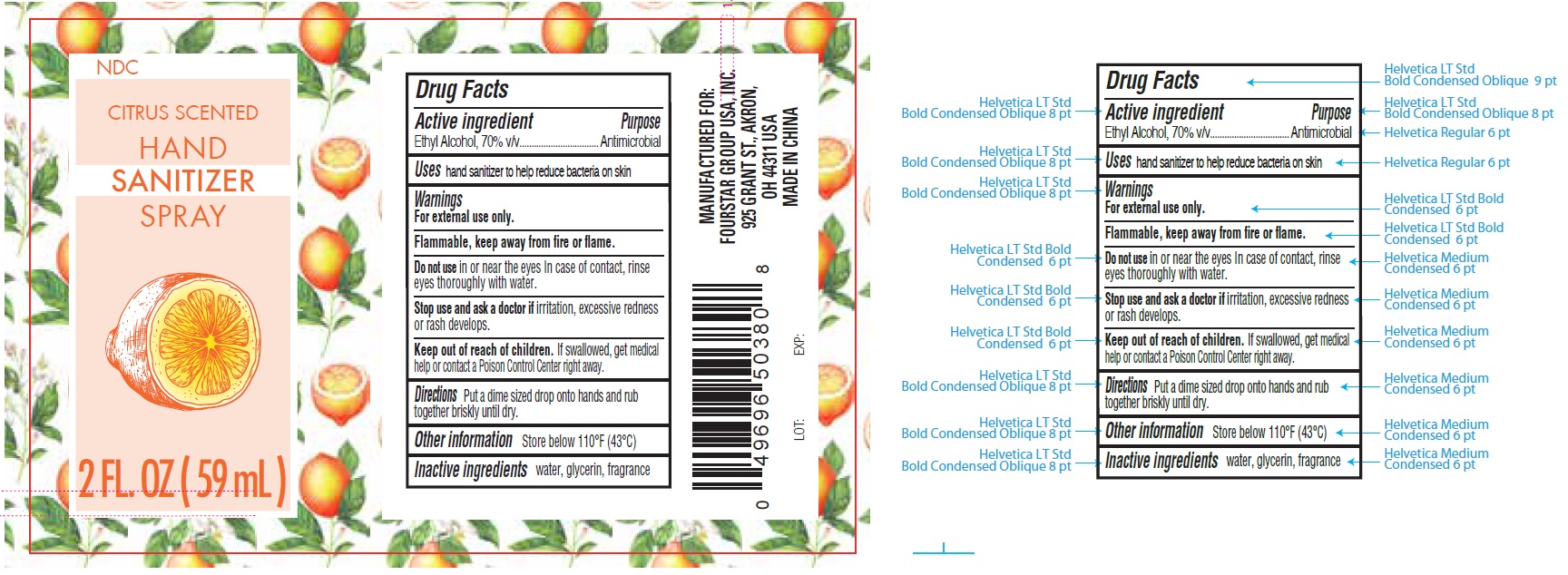 Pill image for Citrus Scented Hand Sanitizer Spray