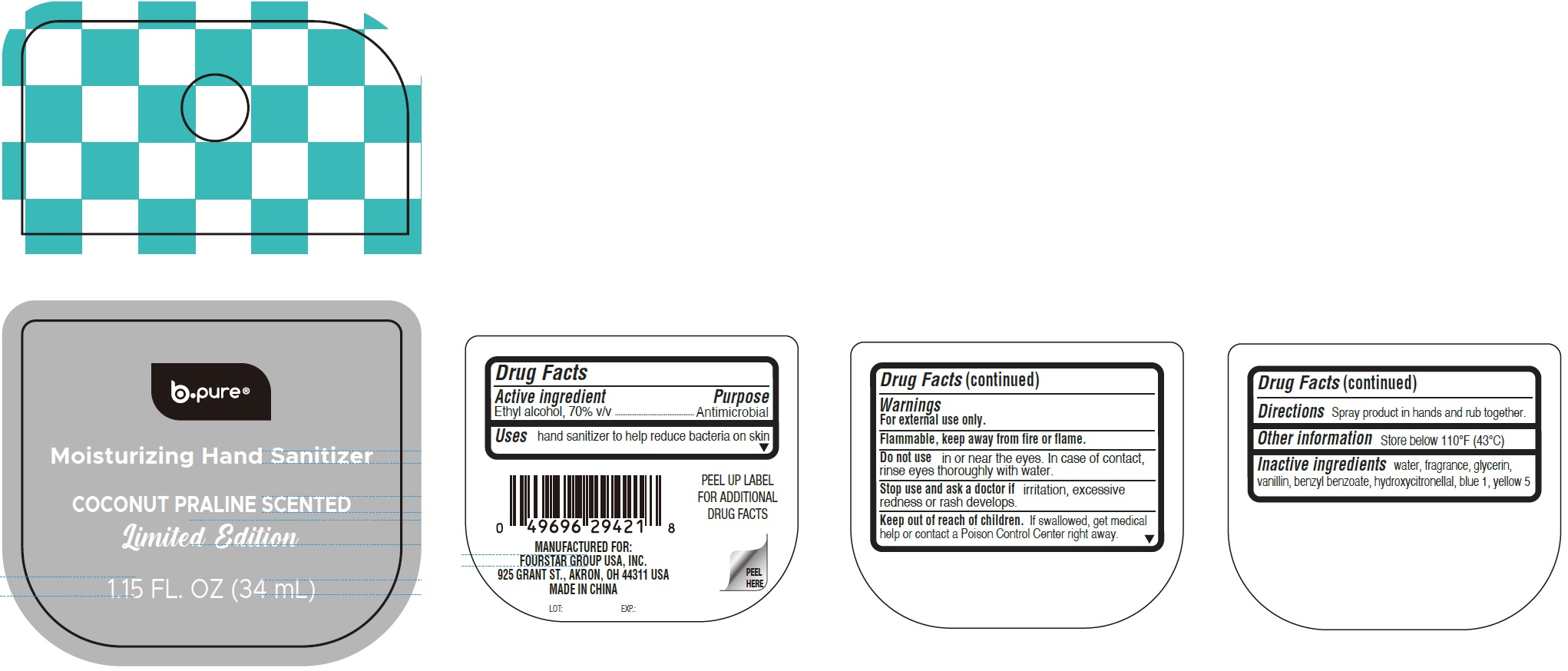 Pill image for B-pure Moisturizing Hand Sanitizer Coconut Praline Scented Limited Edition