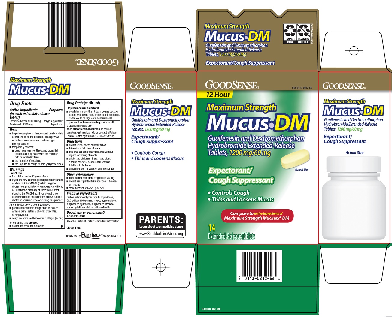 Pill image for Perrigo Mucus•dm Drug Facts