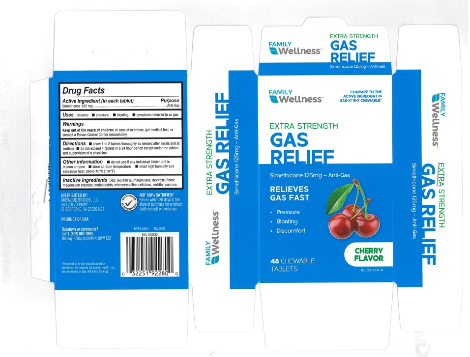 Pill image for Family Wellness Extra Strength Gas Relief Cherry - 134