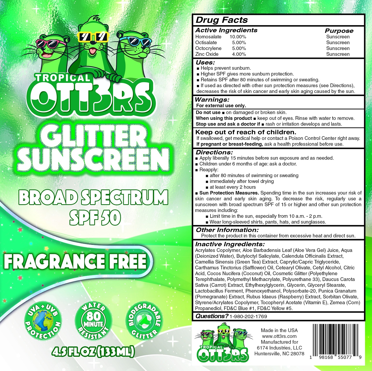 Pill image for Tropical Otters Glitter Sunscreen Spf-50 - Fragrance Free