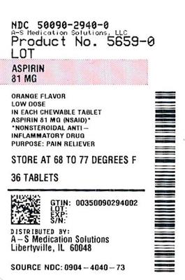Pill image for Major Pharmaceuticals Aspirin 81 Mg Drug Facts
