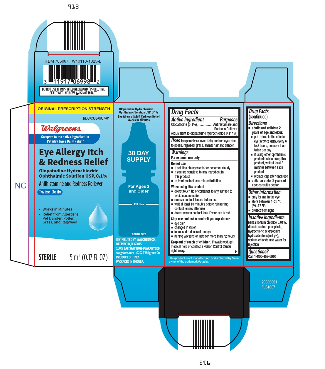 Pill image for Walgreens Olopatadine Hydrochloride Ophthalmic Solution Usp, 0.1% 5 Ml