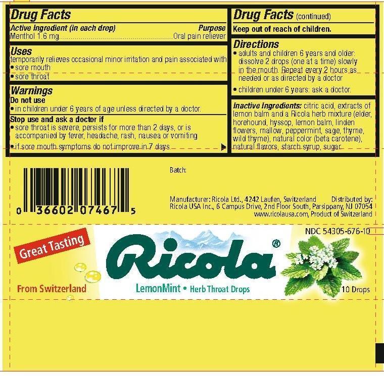 Pill image for Natural Lemon Mint Herb Throat Drops