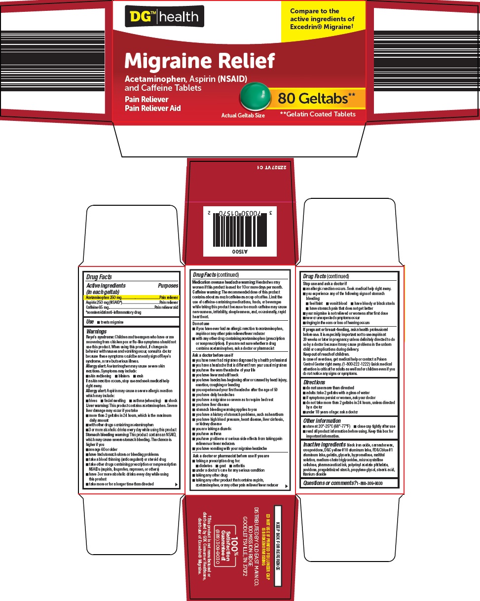 Pill image for Dolgencorp, Llc Migraine Relief Drug Facts