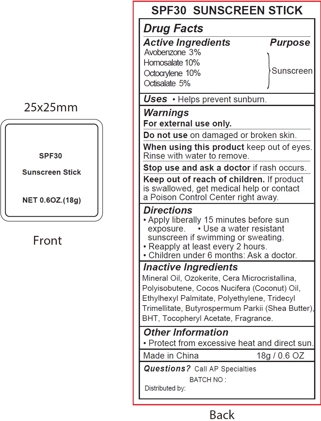 Pill image for Spf30 Sunscreen Stick