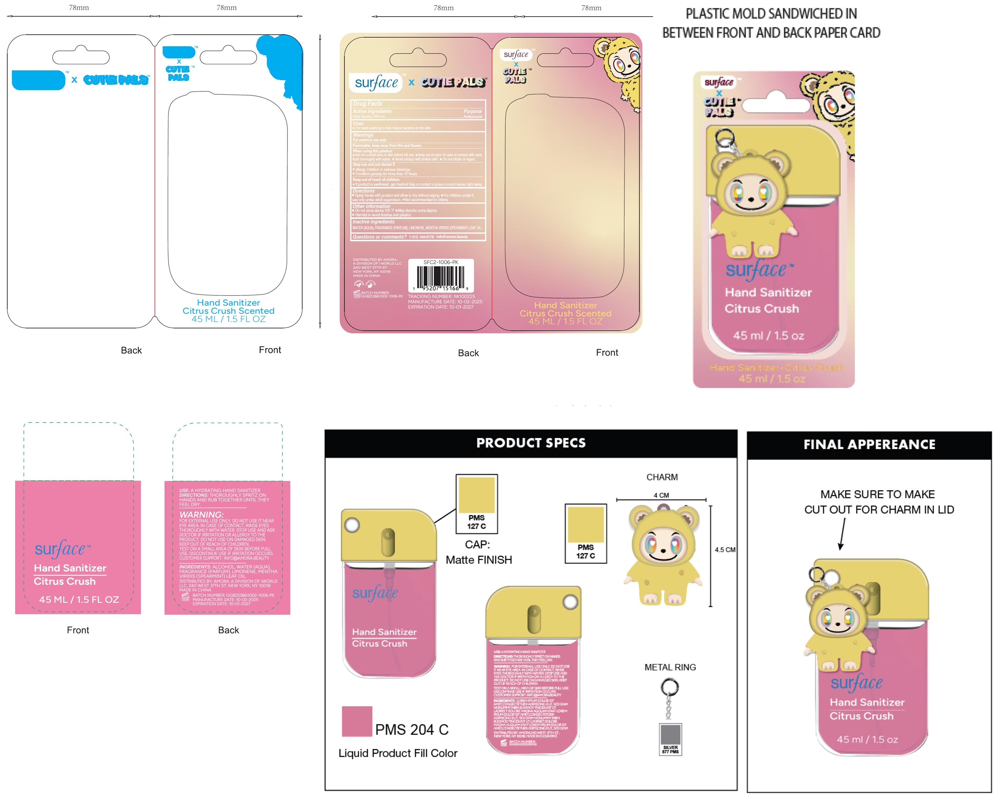 Pill image for Surface X Cutie Pals Hand Sanitizer, Citrus Crush