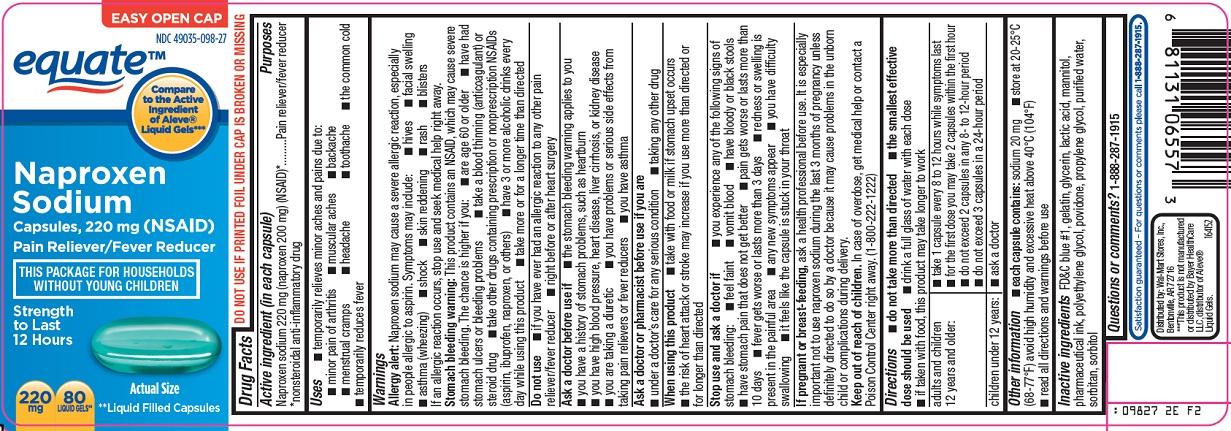 Pill image for Wal-mart Naproxen Sodium Capsules, 220 Mg (nsaid) Drug Facts