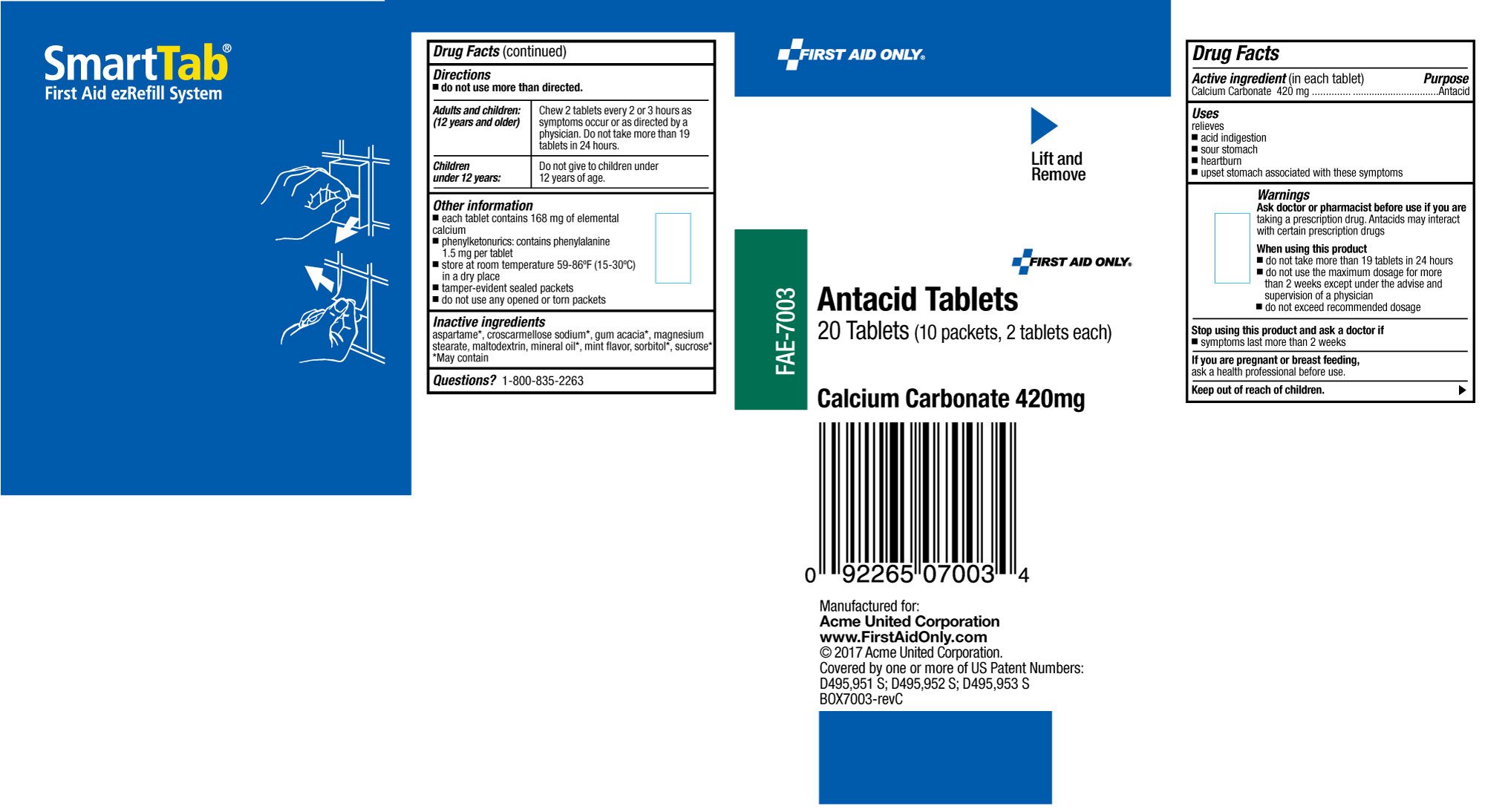 Pill image for First Aid Only Antacid Tablets