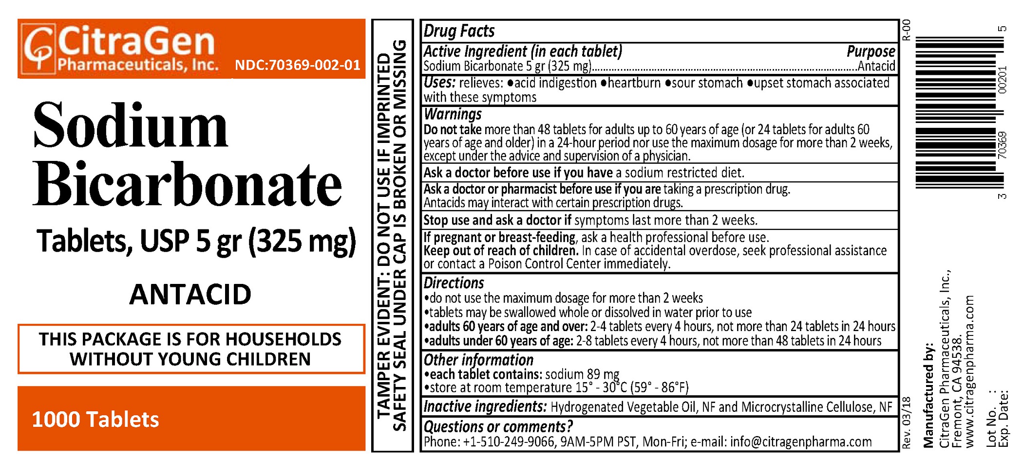 Pill image for Sodium Bicarbonate Tablets, Usp 5 Gr (325 Mg)