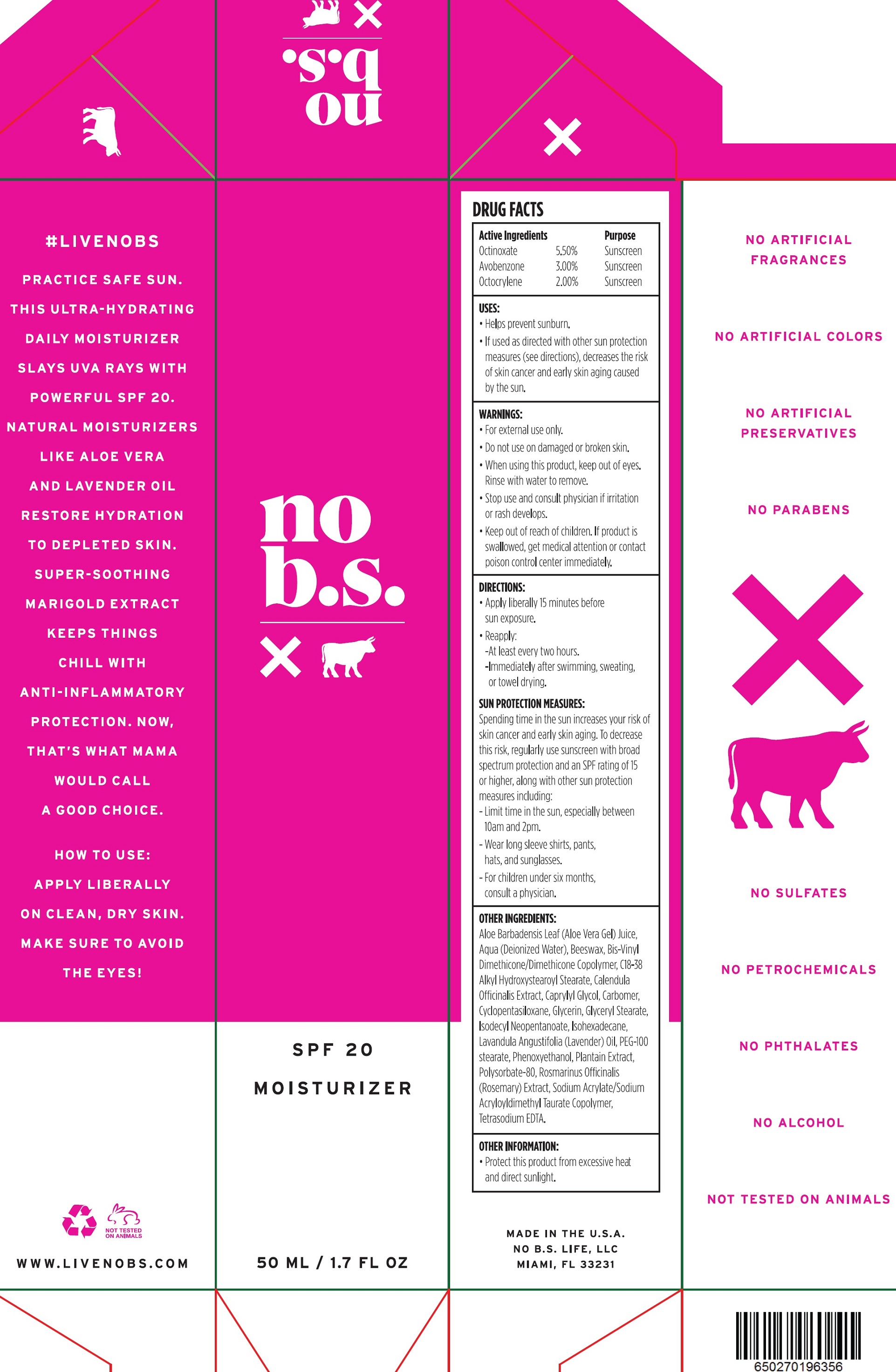 Pill image for No Bs Spf20 Moisturizer