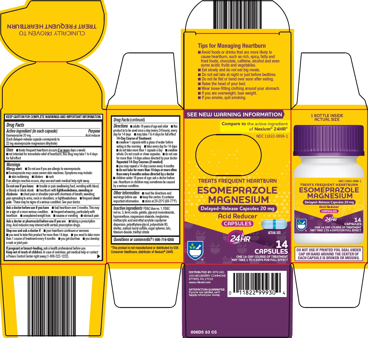 Pill image for Rite Aid Corporation Esomeprazole Magnesium Drug Facts