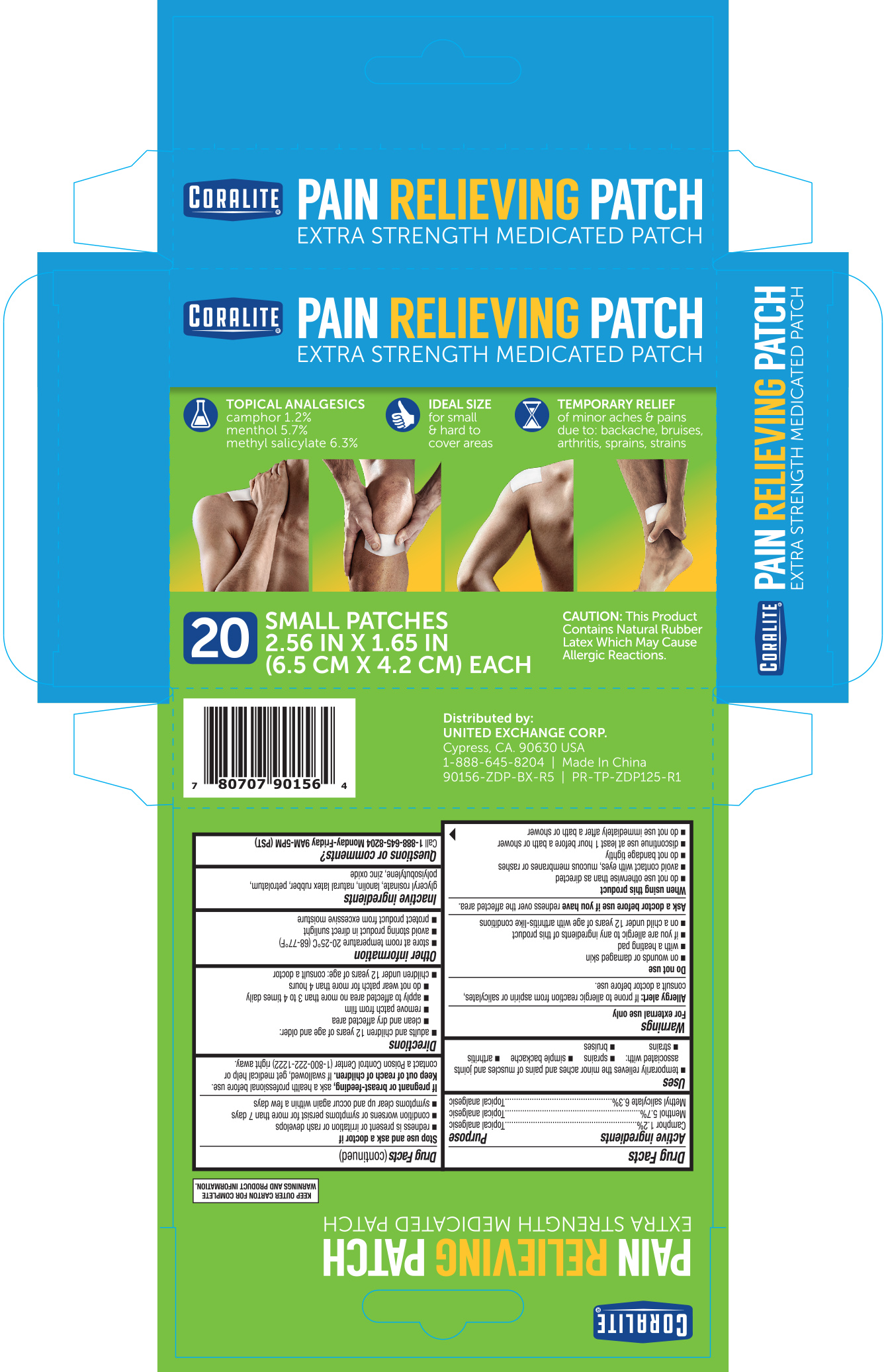 Pill image for Coralite Small Pain Relief Patch 20 Ct. 90156