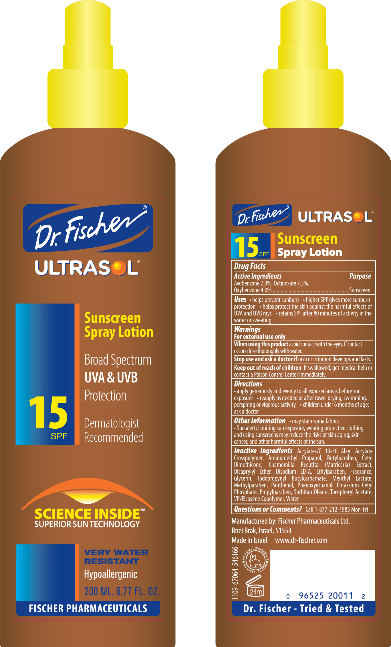 Pill image for dr. fischer ultrasol sunscreen spray lotion spf 15