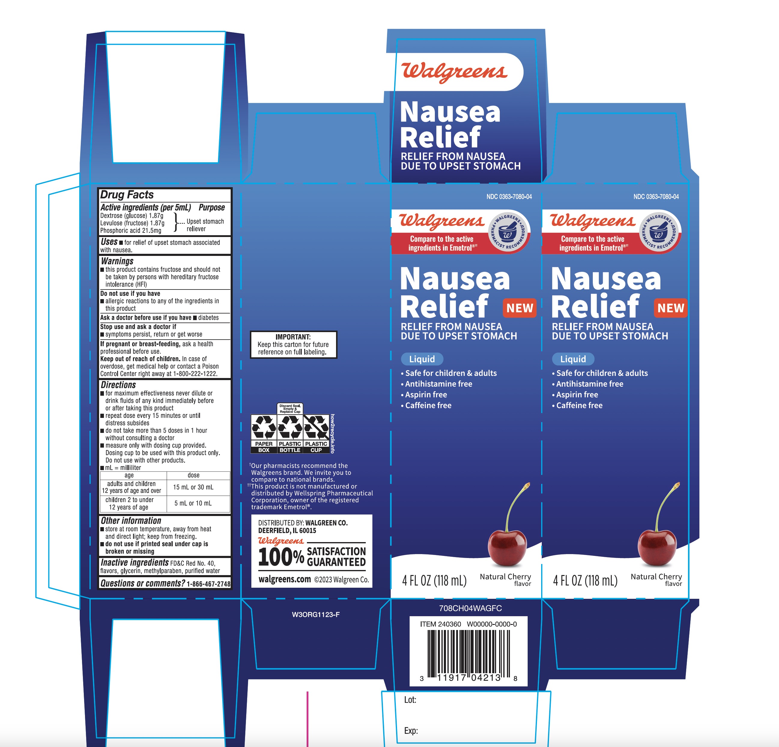 Pill image for Walgreen Anti-nausea Liquid Relief 4 Fl Cherry Flavor