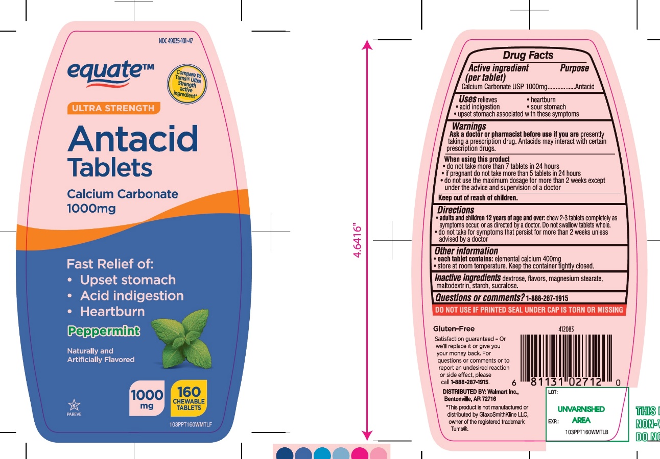 Pill image for Equate Ultra Strength Antacid Calcium Carbonate Chewable Tablets