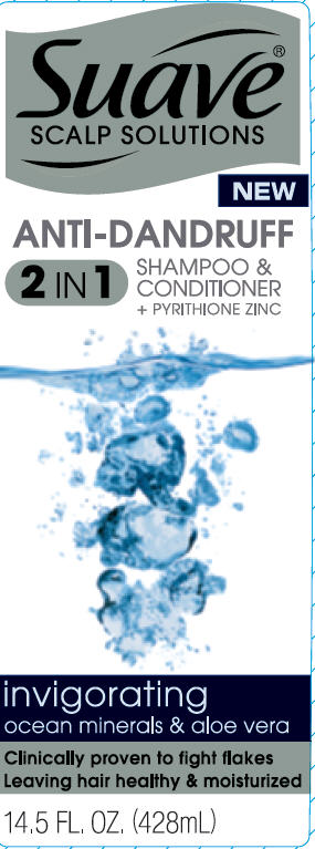 Pill image for Suave Invigorating Ocean Minerals And Aloe Vera Anti Dandruff Shampoo And Conditioner Pdp And Drug Facts Box