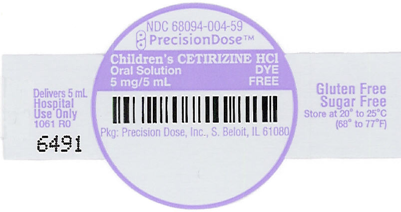 Pill image for Dye Free Children's Cetirizine Hydrochloride