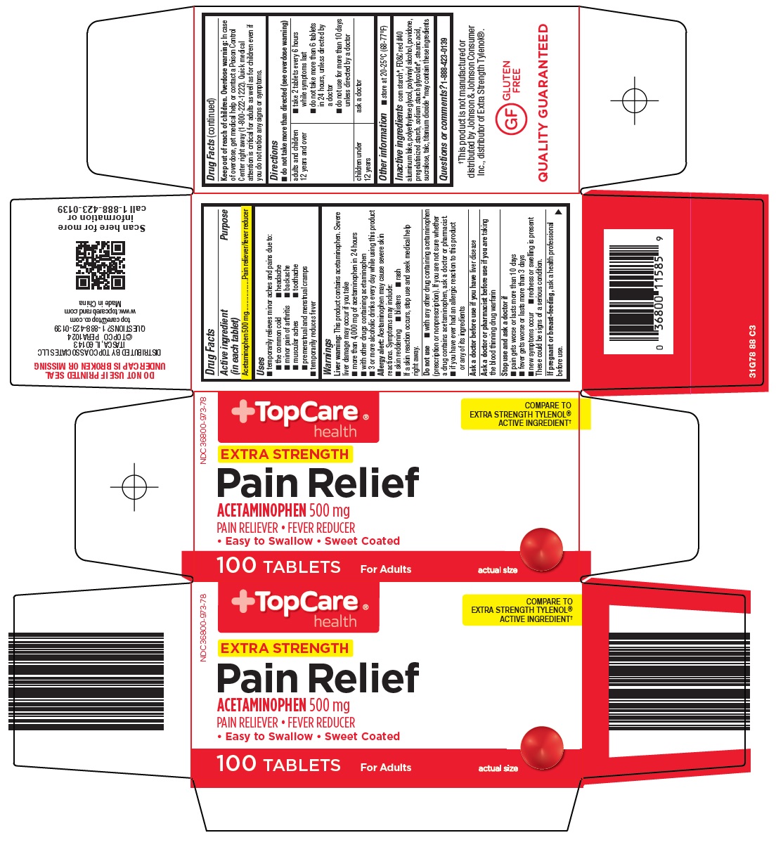 Pill image for Topco Associates Llc. Extra Strength Pain Relief Drug Facts