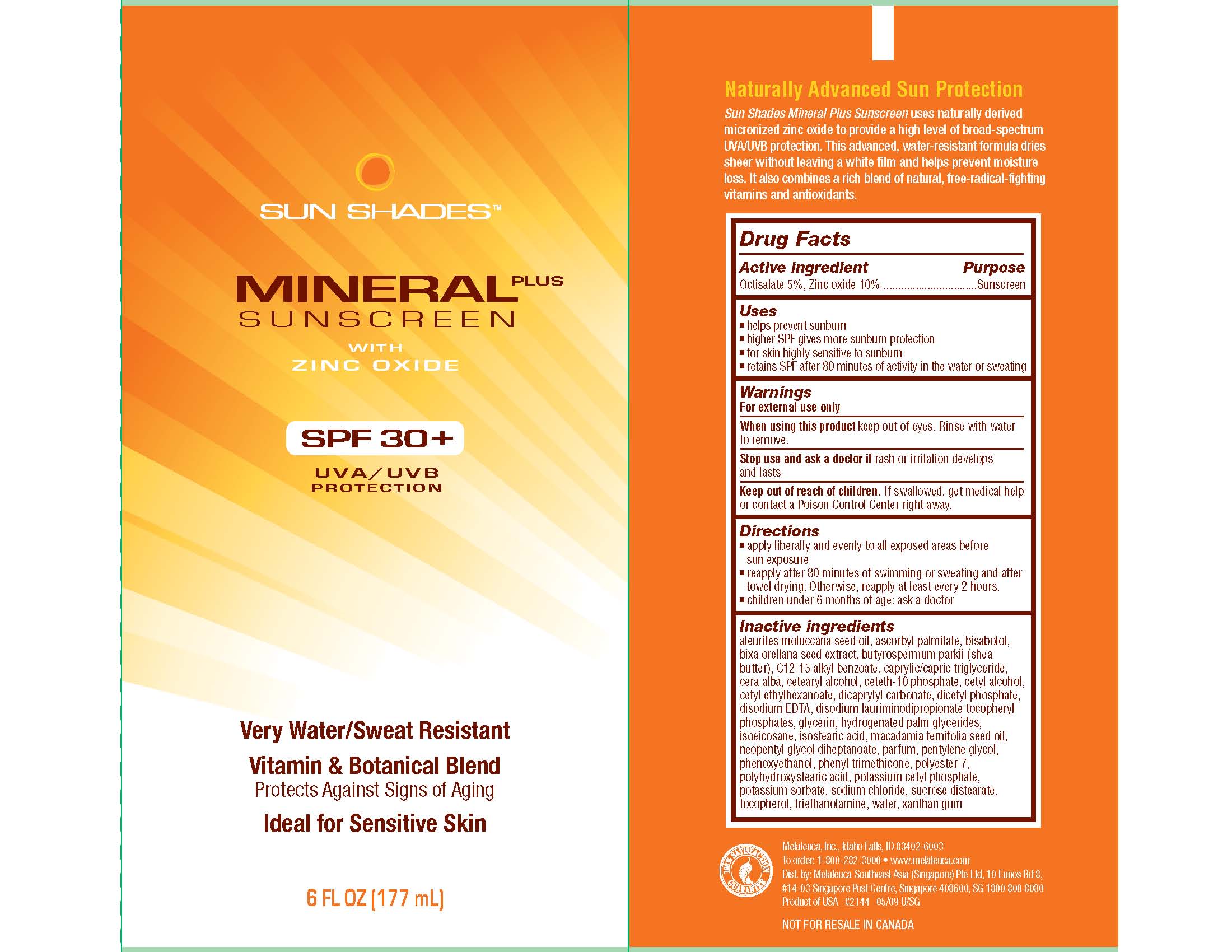 Pill image for Sun Shades Mineral Spf 30+ Content Of Label