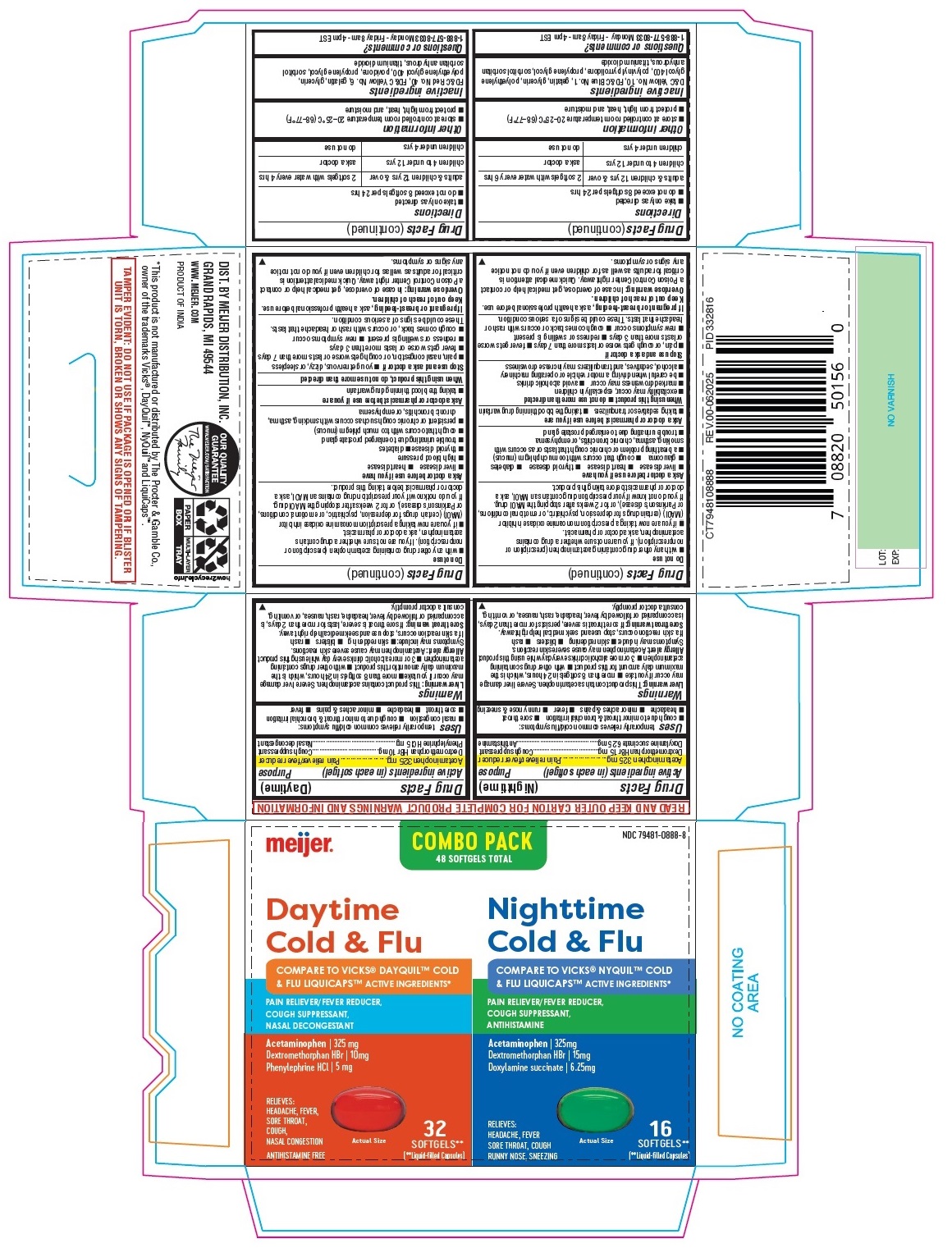 Pill image for Meijer Daytime Nighttime Cold & Flu Softgel