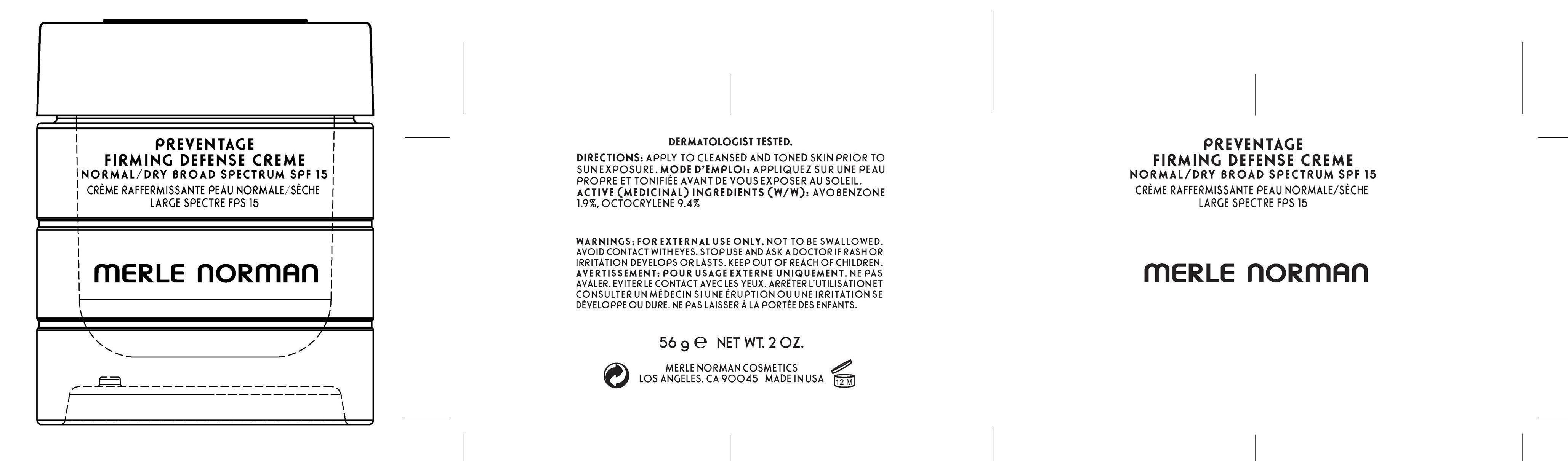 Pill image for Merle Norman Preventage Firming Defense Creme Normal/dry